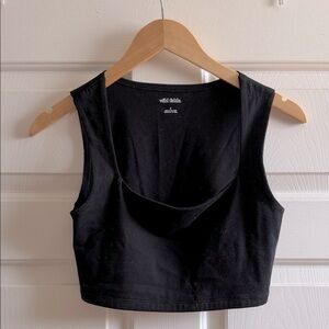 wild fable Black Scoop Neck Cropped Tank